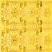 Square Machine Washable Abstract Yellow Modern Rug, wshabs1233yw