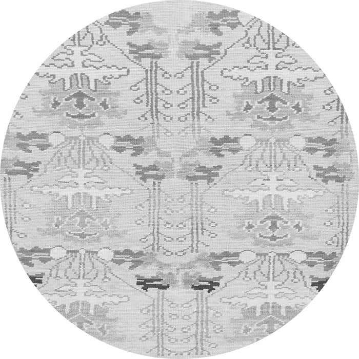 Round Machine Washable Abstract Gray Modern Rug, wshabs1233gry