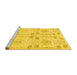 Sideview of Machine Washable Abstract Yellow Modern Rug, wshabs1233yw