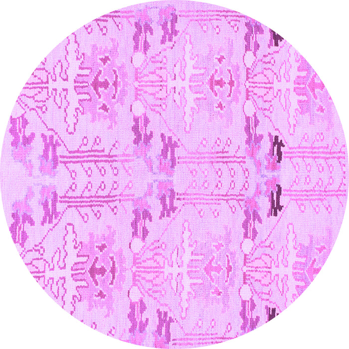 Round Machine Washable Abstract Purple Modern Area Rugs, wshabs1233pur