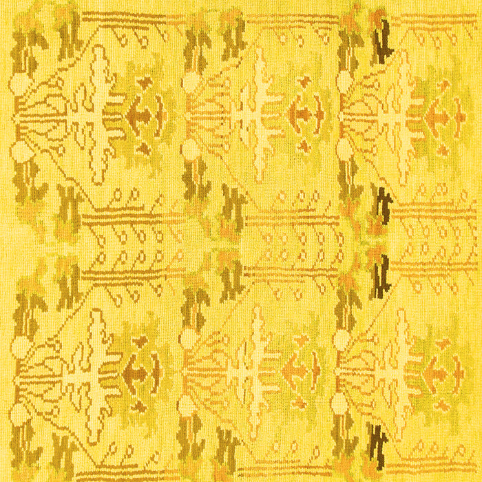 Square Abstract Yellow Modern Rug, abs1233yw