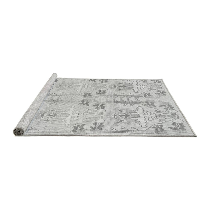 Sideview of Machine Washable Abstract Gray Modern Rug, wshabs1233gry