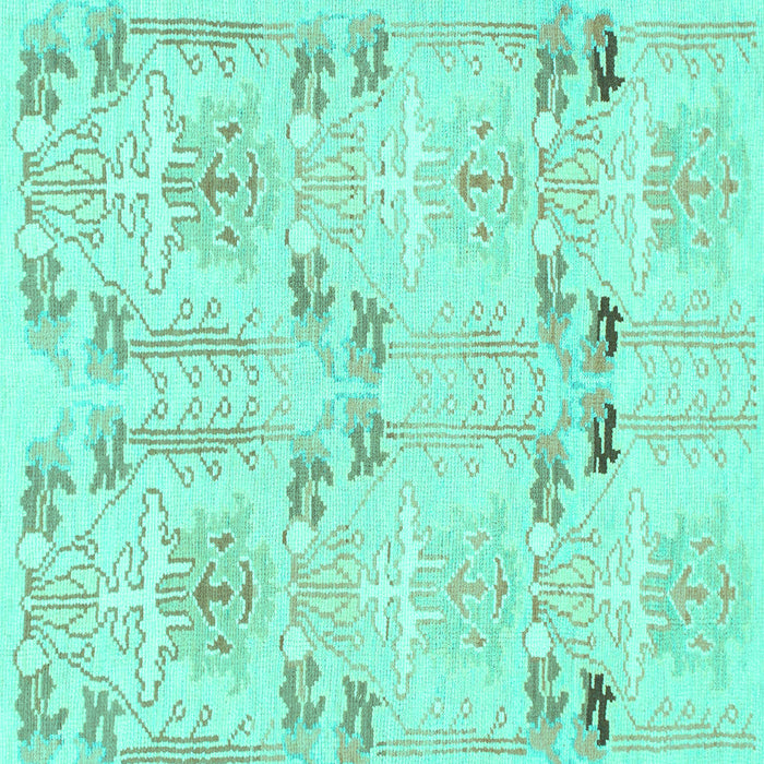 Square Abstract Turquoise Modern Rug, abs1233turq