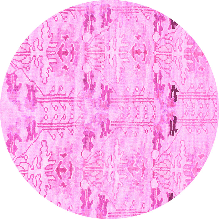 Round Abstract Pink Modern Rug, abs1233pnk