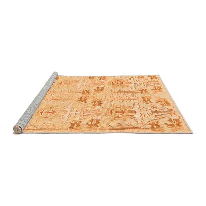 Sideview of Machine Washable Abstract Orange Modern Area Rugs, wshabs1233org