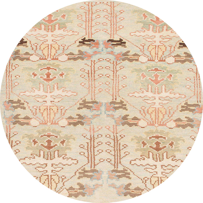 Round Machine Washable Abstract Gold Rug, wshabs1233
