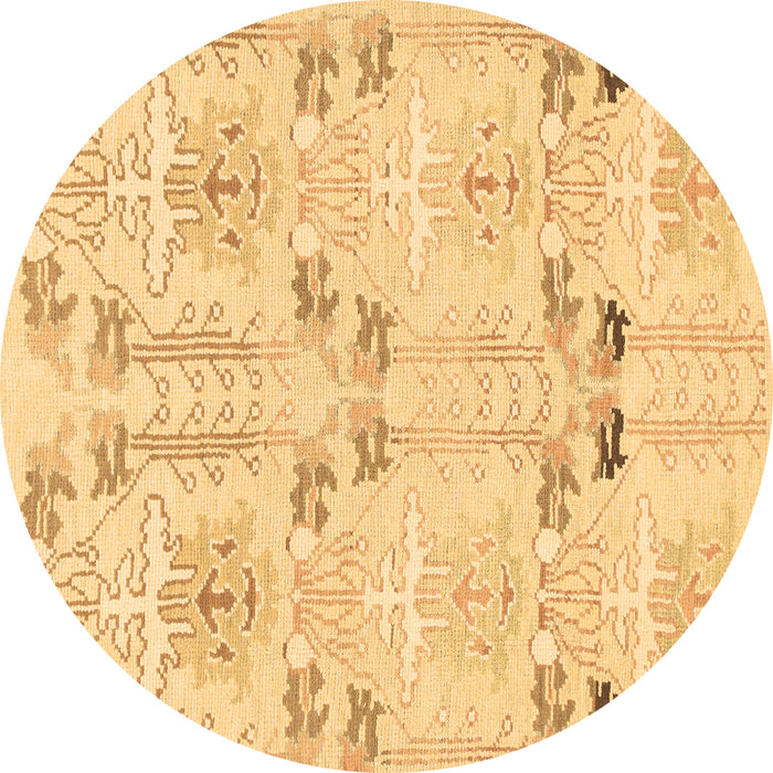 Round Abstract Brown Modern Rug, abs1233brn