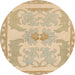 Round Abstract Metallic Gold Modern Rug, abs1234