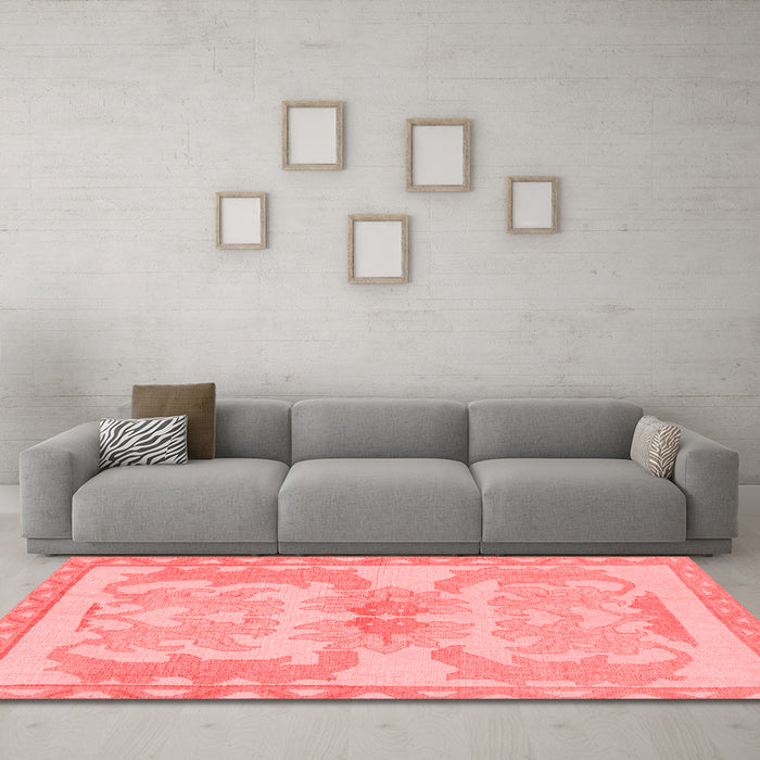 Modern Red Washable Rugs