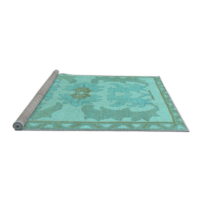 Sideview of Machine Washable Abstract Light Blue Modern Rug, wshabs1234lblu