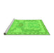 Sideview of Machine Washable Abstract Green Modern Area Rugs, wshabs1234grn