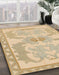 Abstract Metallic Gold Modern Rug in Family Room, abs1234