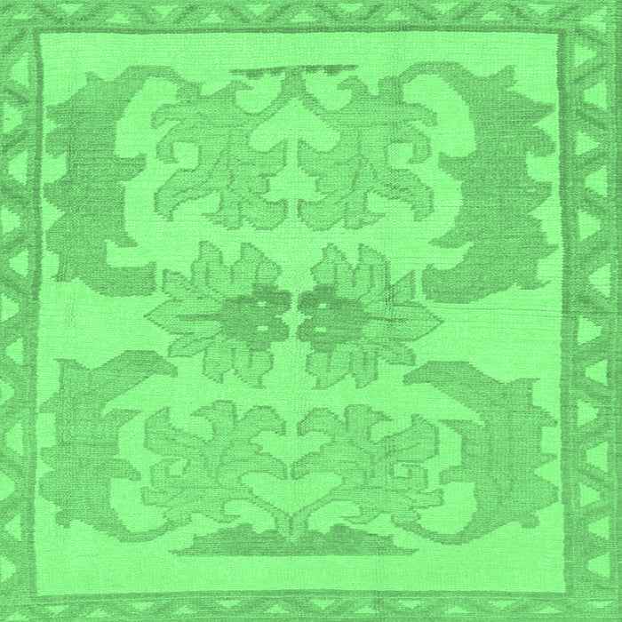 Square Machine Washable Abstract Emerald Green Modern Area Rugs, wshabs1234emgrn