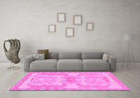 Machine Washable Abstract Pink Modern Rug, wshabs1234pnk