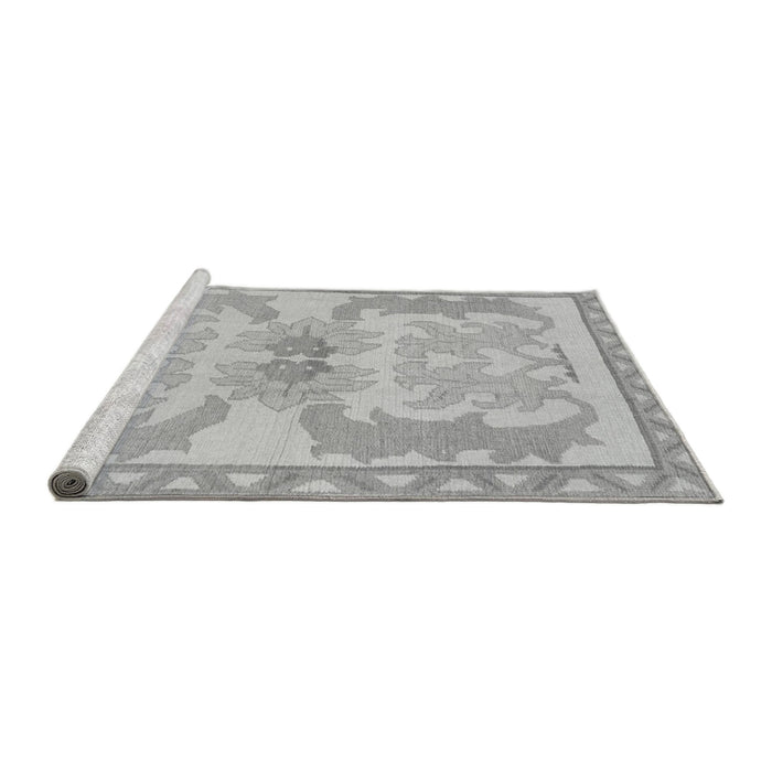 Sideview of Machine Washable Abstract Gray Modern Rug, wshabs1234gry