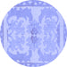 Round Abstract Blue Modern Rug, abs1234blu