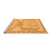 Sideview of Machine Washable Abstract Orange Modern Area Rugs, wshabs1234org