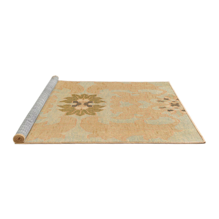 Sideview of Machine Washable Abstract Orange Rug, wshabs1235