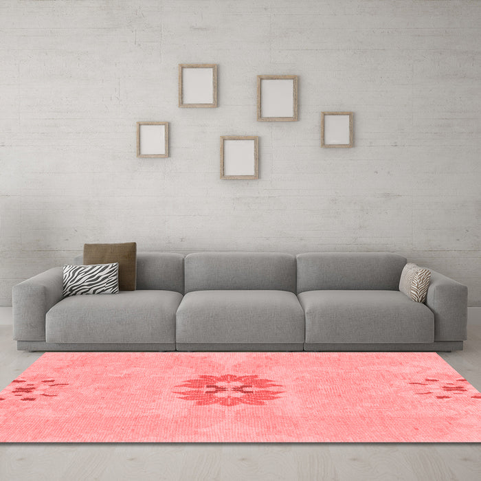 Modern Red Washable Rugs