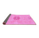 Sideview of Abstract Pink Modern Rug, abs1235pnk