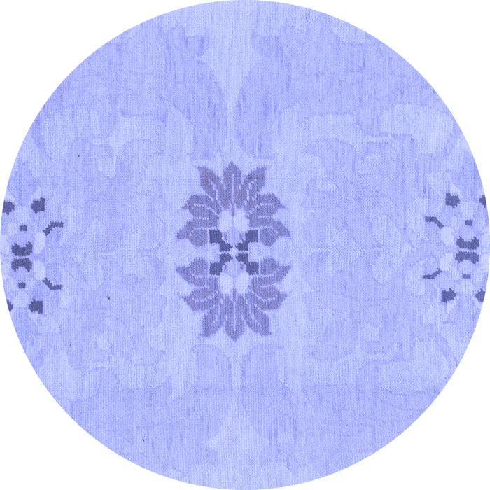 Round Abstract Blue Modern Rug, abs1235blu