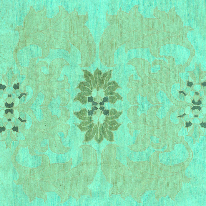 Square Abstract Turquoise Modern Rug, abs1235turq
