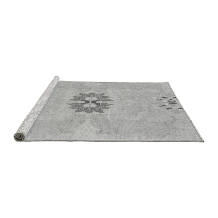 Sideview of Machine Washable Abstract Gray Modern Rug, wshabs1235gry