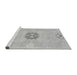 Sideview of Machine Washable Abstract Gray Modern Rug, wshabs1235gry