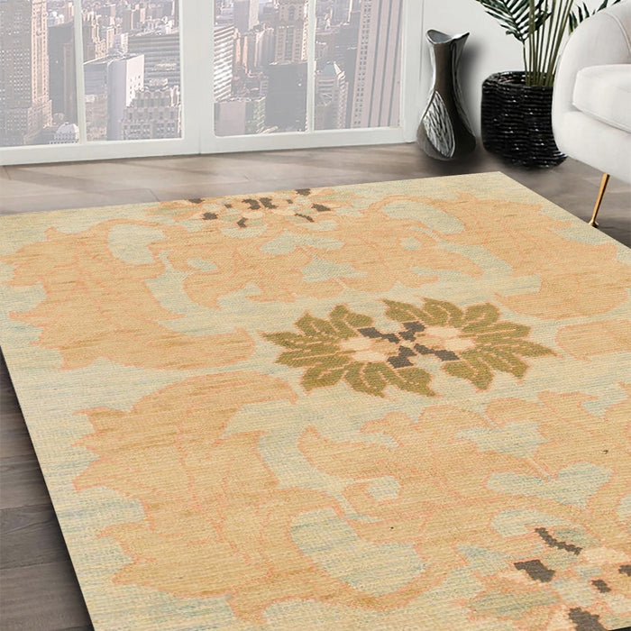 Abstract Orange Modern Rug in Family Room, abs1235