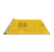 Sideview of Machine Washable Abstract Yellow Modern Rug, wshabs1235yw