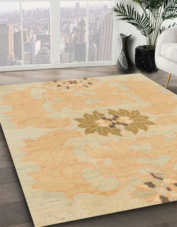 Machine Washable Abstract Orange Rug in a Family Room, wshabs1235