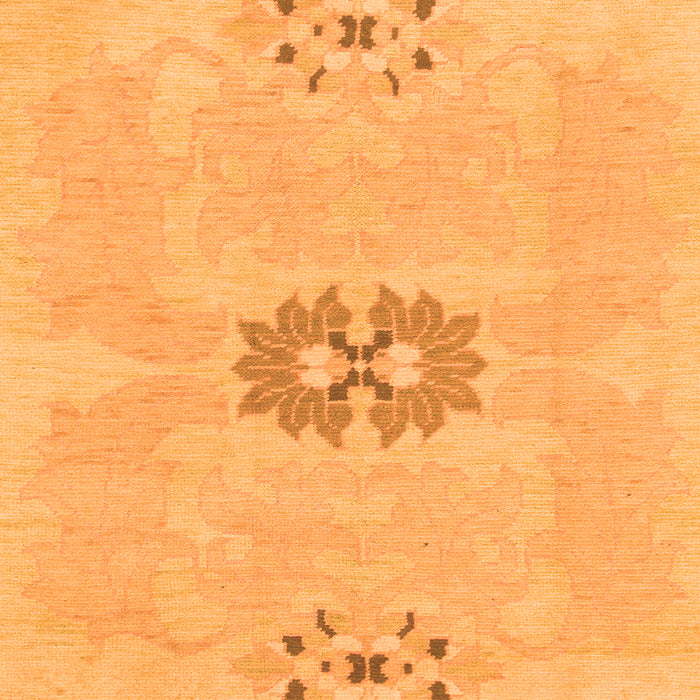 Square Machine Washable Abstract Orange Modern Area Rugs, wshabs1235org