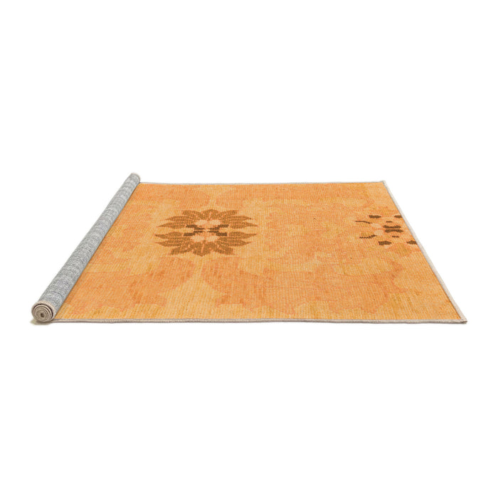 Sideview of Machine Washable Abstract Orange Modern Area Rugs, wshabs1235org