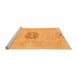 Sideview of Machine Washable Abstract Orange Modern Area Rugs, wshabs1235org