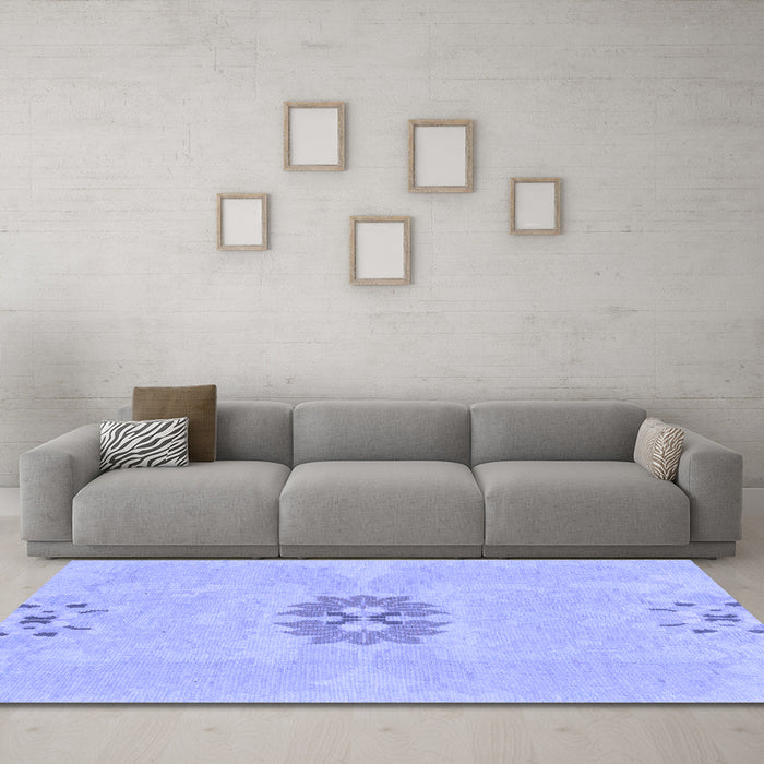 Machine Washable Abstract Blue Modern Rug in a Living Room, wshabs1235blu