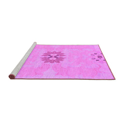 Sideview of Machine Washable Abstract Purple Modern Area Rugs, wshabs1235pur