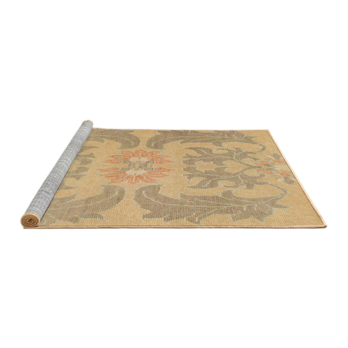 Sideview of Machine Washable Abstract Gold Rug, wshabs1236