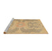 Sideview of Machine Washable Abstract Gold Rug, wshabs1236