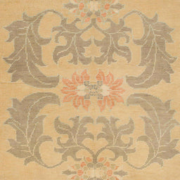 Square Machine Washable Abstract Gold Rug, wshabs1236