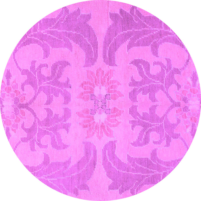 Round Machine Washable Abstract Purple Modern Area Rugs, wshabs1236pur
