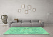 Machine Washable Abstract Turquoise Modern Area Rugs in a Living Room,, wshabs1236turq