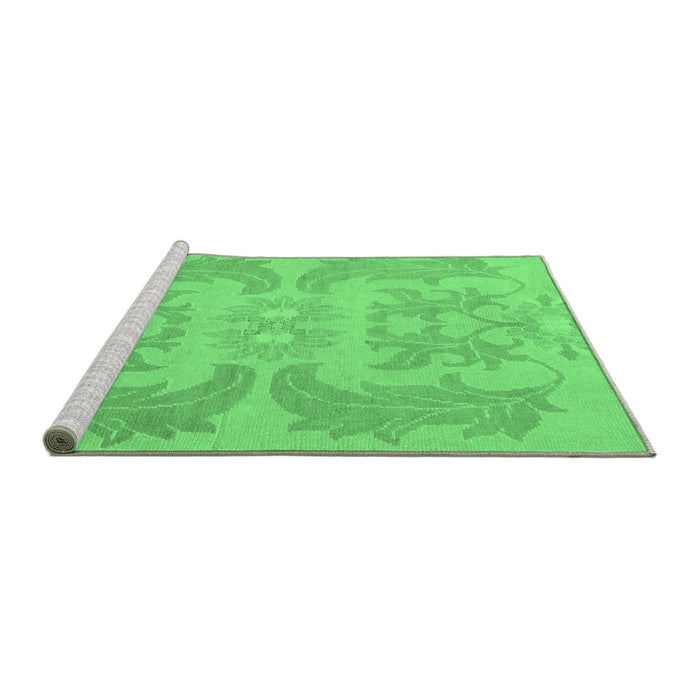 Sideview of Machine Washable Abstract Emerald Green Modern Area Rugs, wshabs1236emgrn