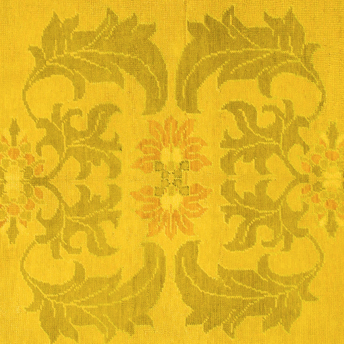 Square Machine Washable Abstract Yellow Modern Rug, wshabs1236yw