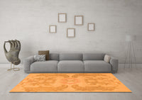 Machine Washable Abstract Orange Modern Rug, wshabs1236org