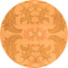 Round Abstract Orange Modern Rug, abs1236org