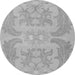 Round Abstract Gray Modern Rug, abs1236gry