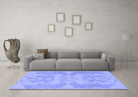 Machine Washable Abstract Blue Modern Rug, wshabs1236blu