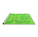 Sideview of Machine Washable Abstract Green Modern Area Rugs, wshabs1236grn