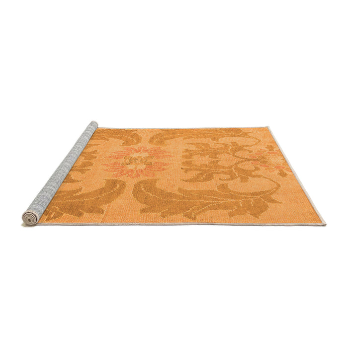 Sideview of Machine Washable Abstract Orange Modern Area Rugs, wshabs1236org