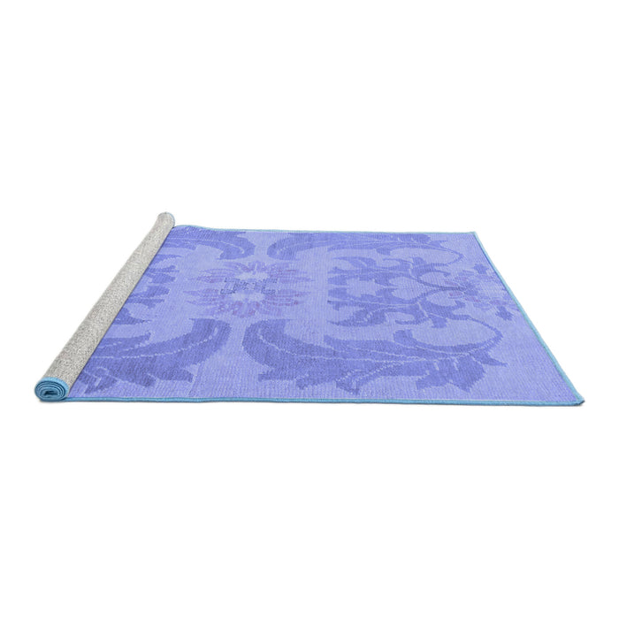 Sideview of Machine Washable Abstract Blue Modern Rug, wshabs1236blu